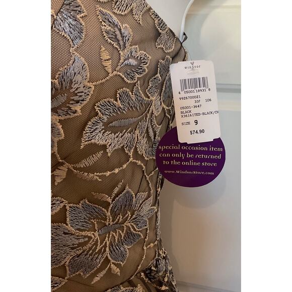 NWT Speechless LaceOverlay Formal/Cocktail/Festive Silver/nude Strapless Dress 9 - Picture 3 of 12